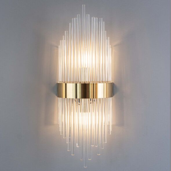 Kristall Vägglampa Rome Guld H54cm