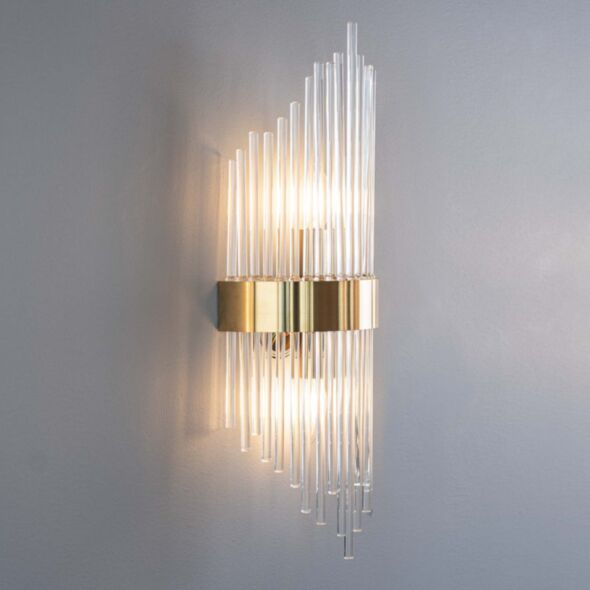 Kristall Vägglampa Rome Guld H54cm