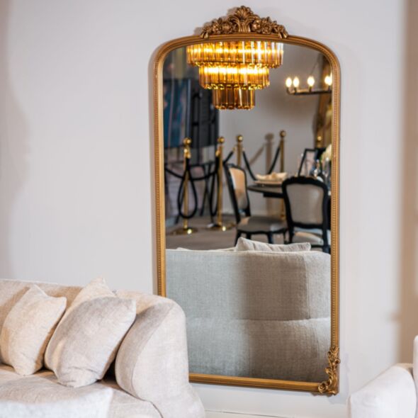 Helkroppsspegel 100x180cm Valvformad Guld Mary