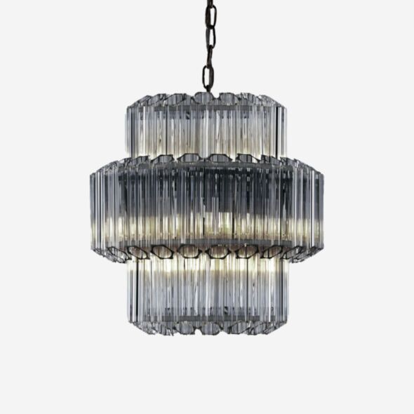 Kristallkrona Ø44cm Svart/Krom - Verona