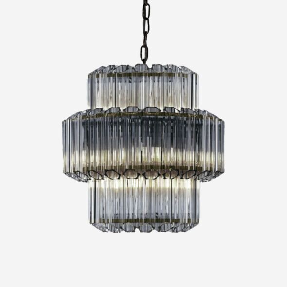 Kristallkrona Ø44cm Svart/Mässing - Verona