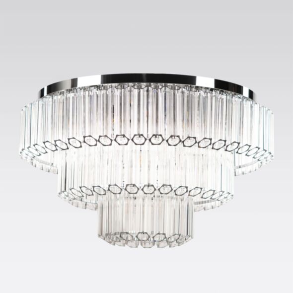 Kristallplafond 80cm Klar/Krom - Verona