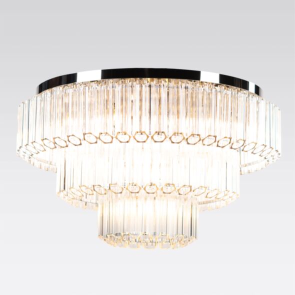 Kristallplafond 80cm Klar/Krom - Verona