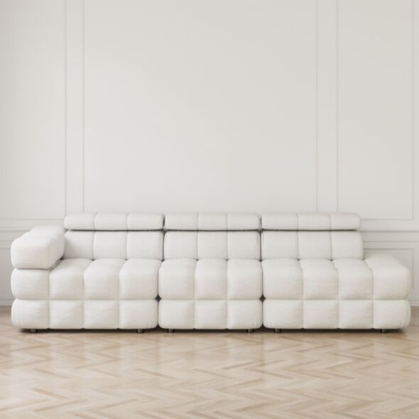 Soffa 3-sits 288cm Vit Armstöd Vänster - Paris