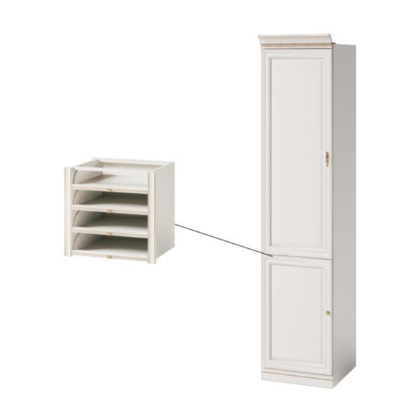 Vit Garderobsmodul 1D-06 Vänster Panel - Monte Carlo
