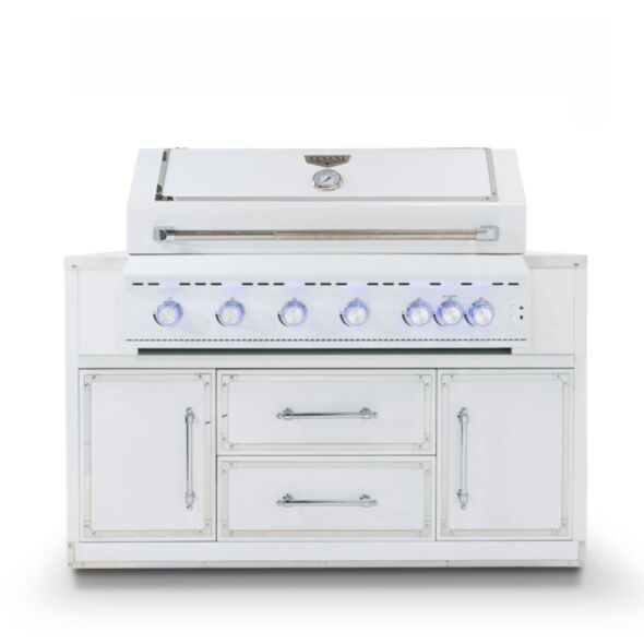 Gasolgrill Vit Rostfritt Stål 162cm - Monte Carlo