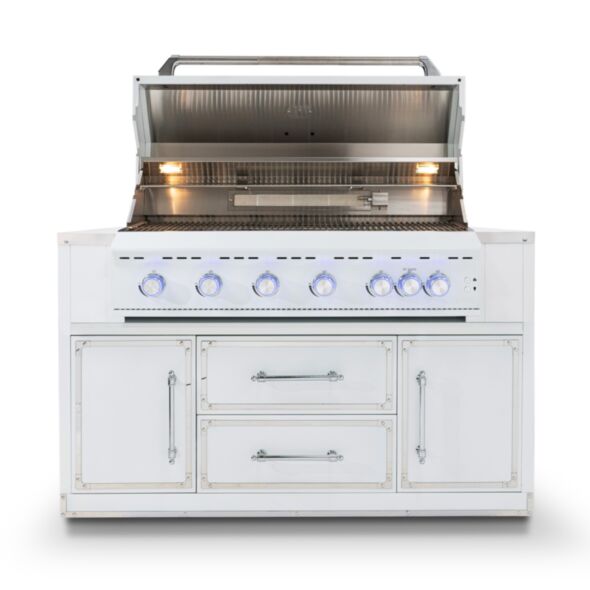 Gasolgrill Vit Rostfritt Stål 162cm - Monte Carlo