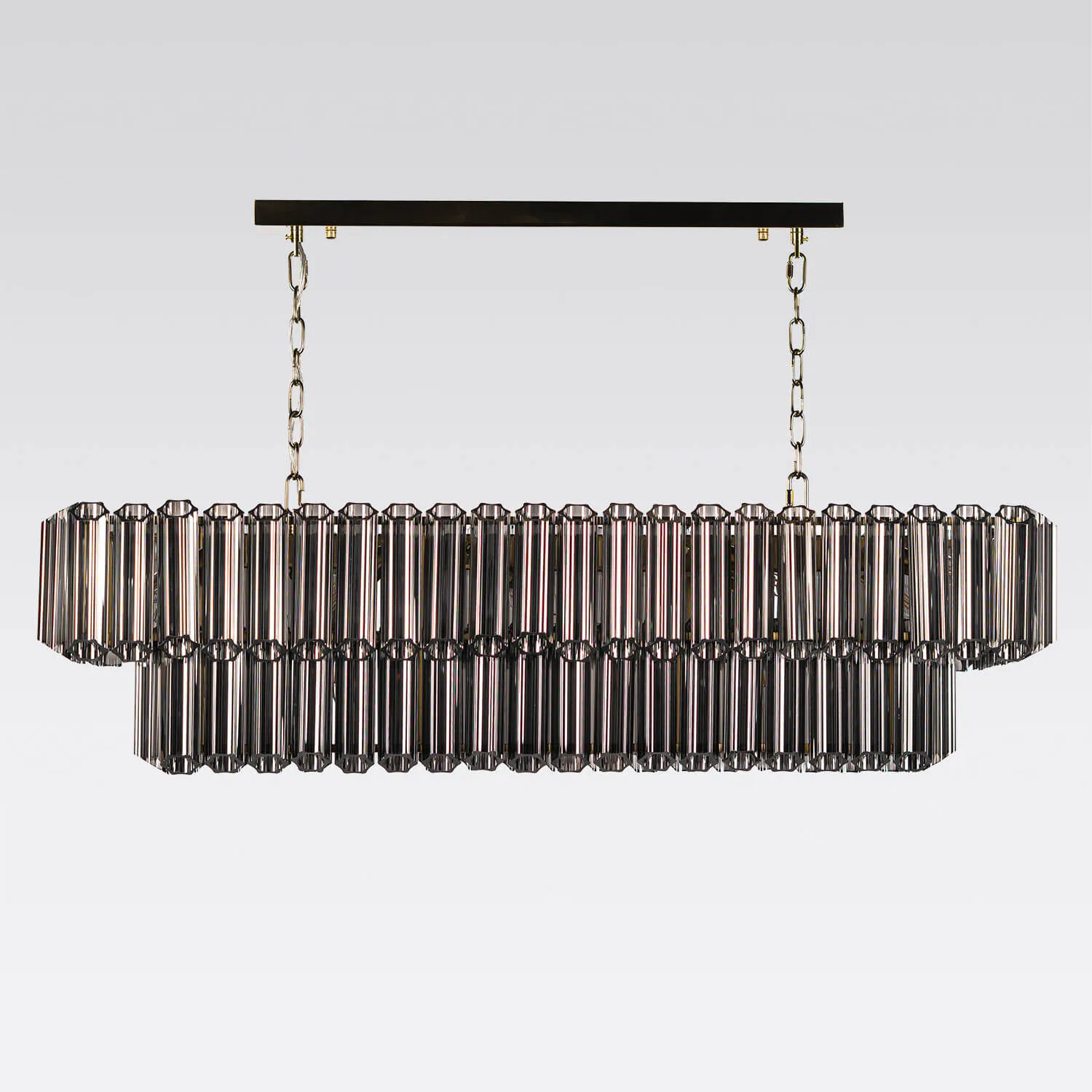 Avlång Kristallkrona 120cm Svart/Mässing - Verona