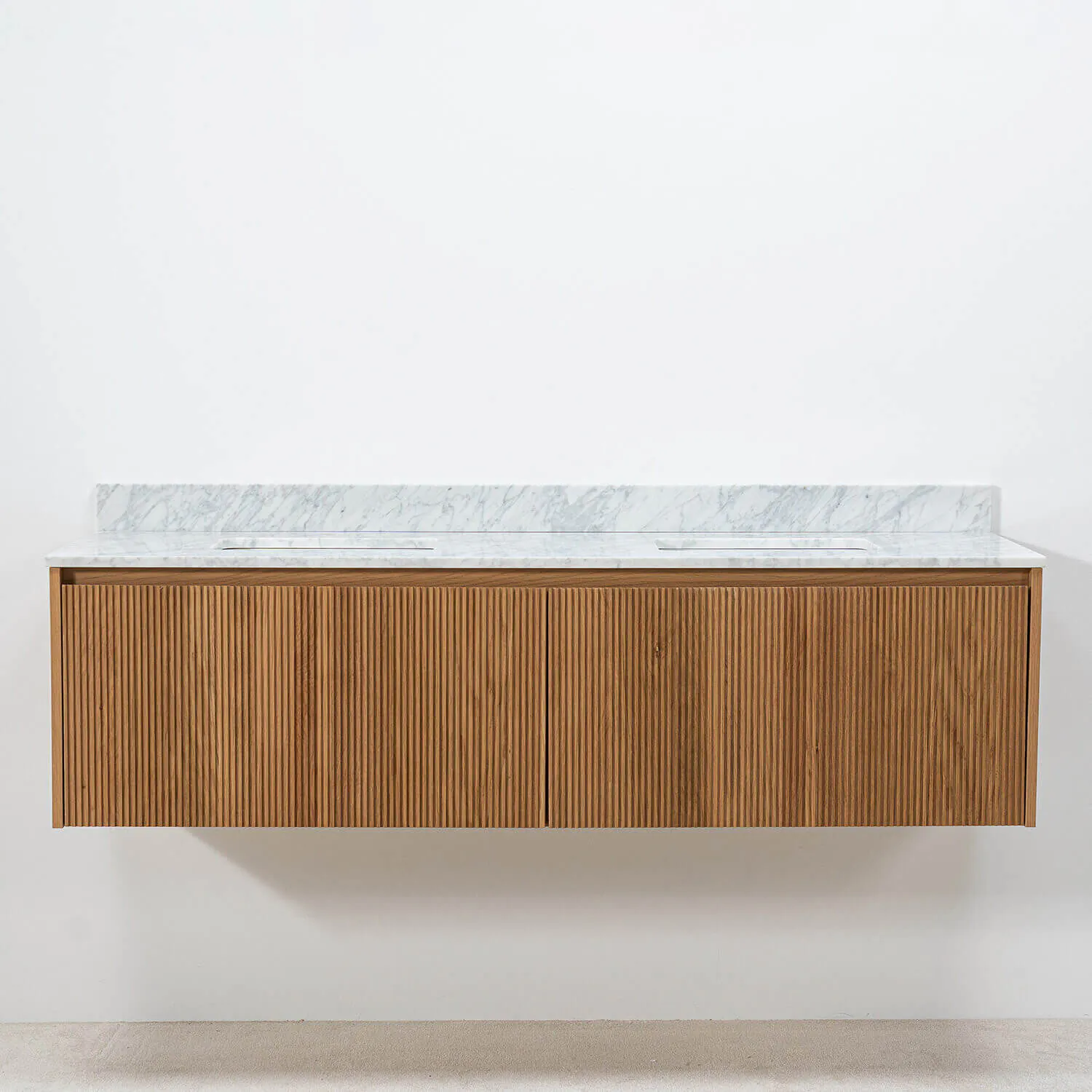 Dubbelkommod Ek 150cm Vit Marmor - Båstad