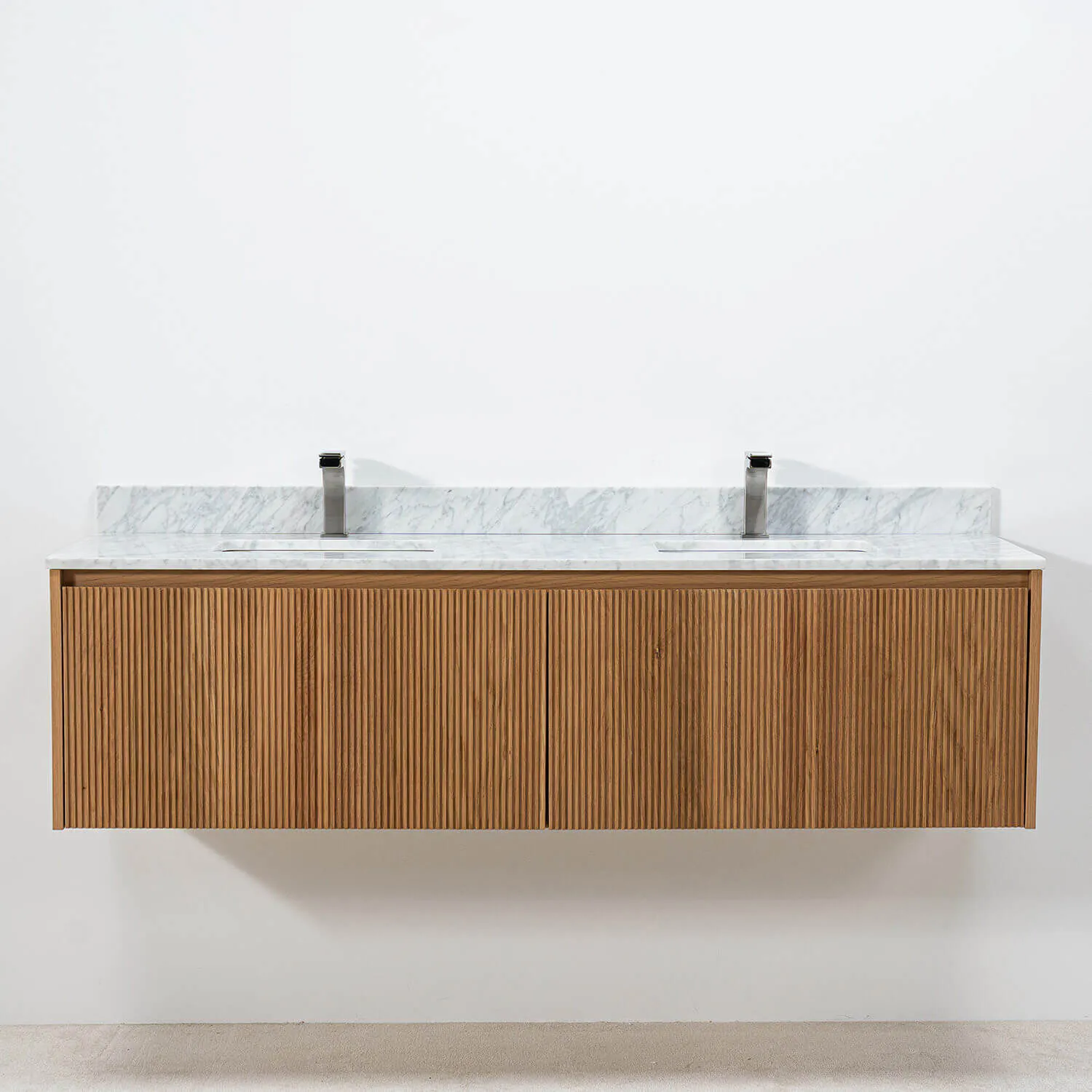 Dubbelkommod Ek 150cm Vit Marmor - Båstad