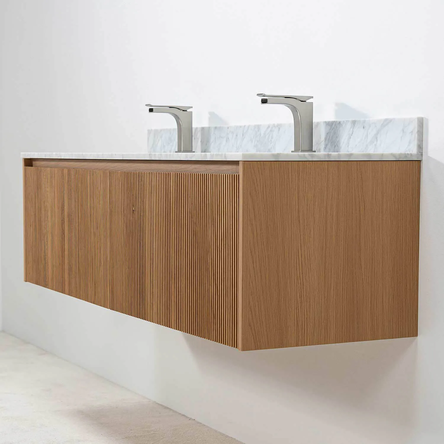 Dubbelkommod Ek 150cm Vit Marmor - Båstad