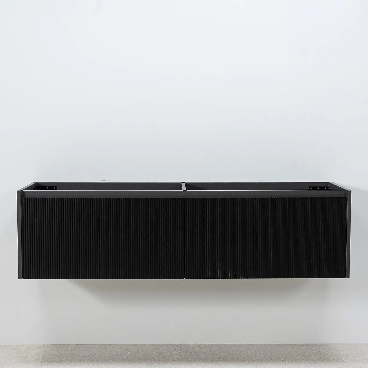 Dubbelkommod Svart 150cm Vit Marmor - Båstad