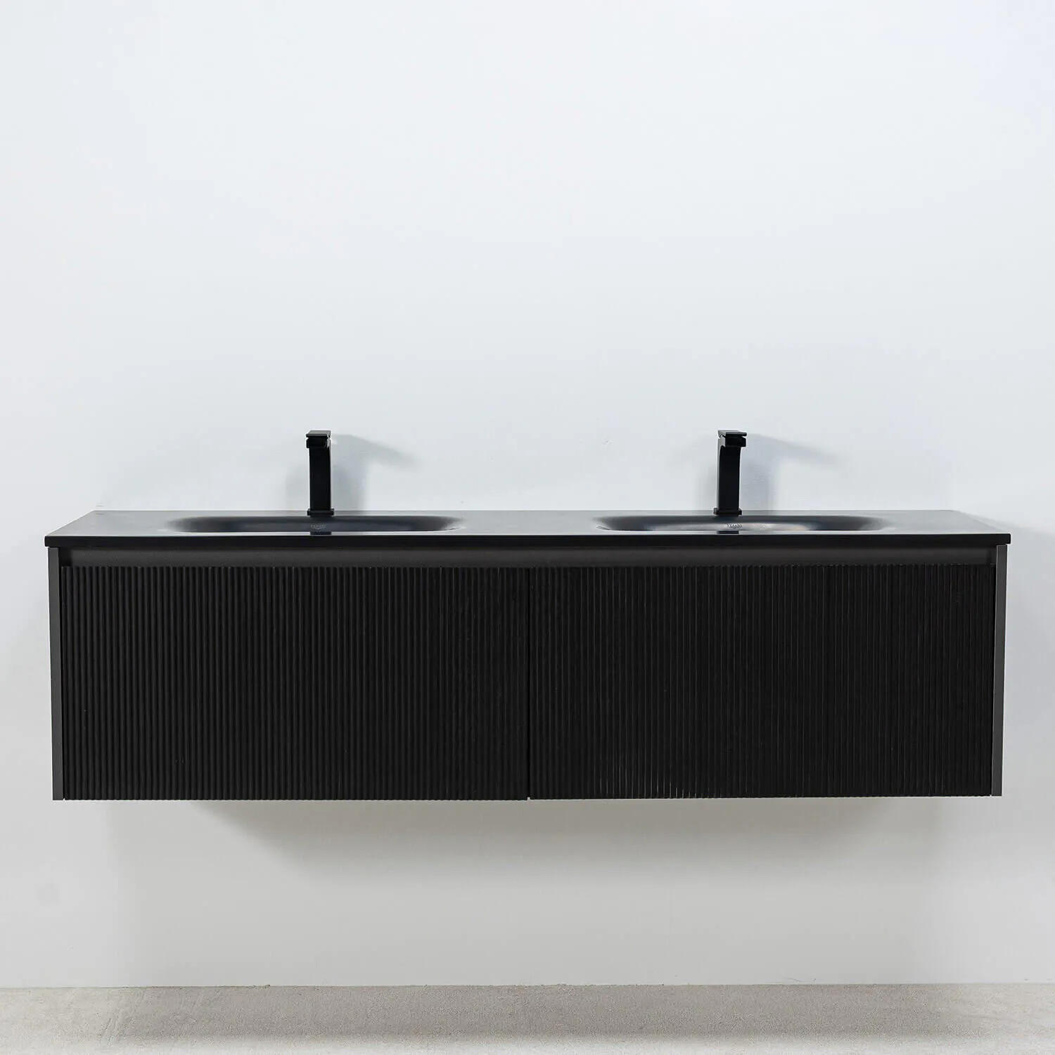 Dubbelkommod Svart 150cm Svart Helgjuten - Båstad