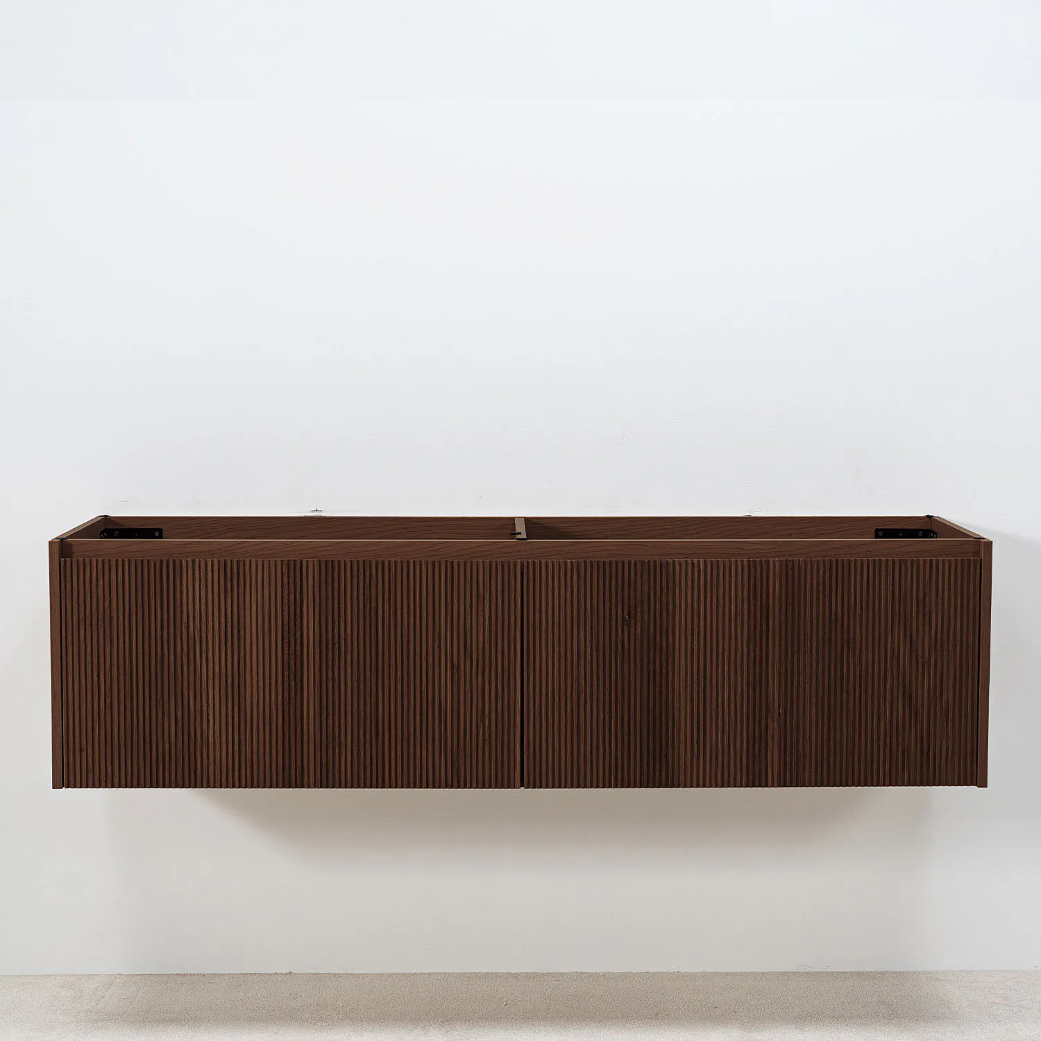 Dubbelkommod Valnöt 150cm Beige Marmor - Båstad