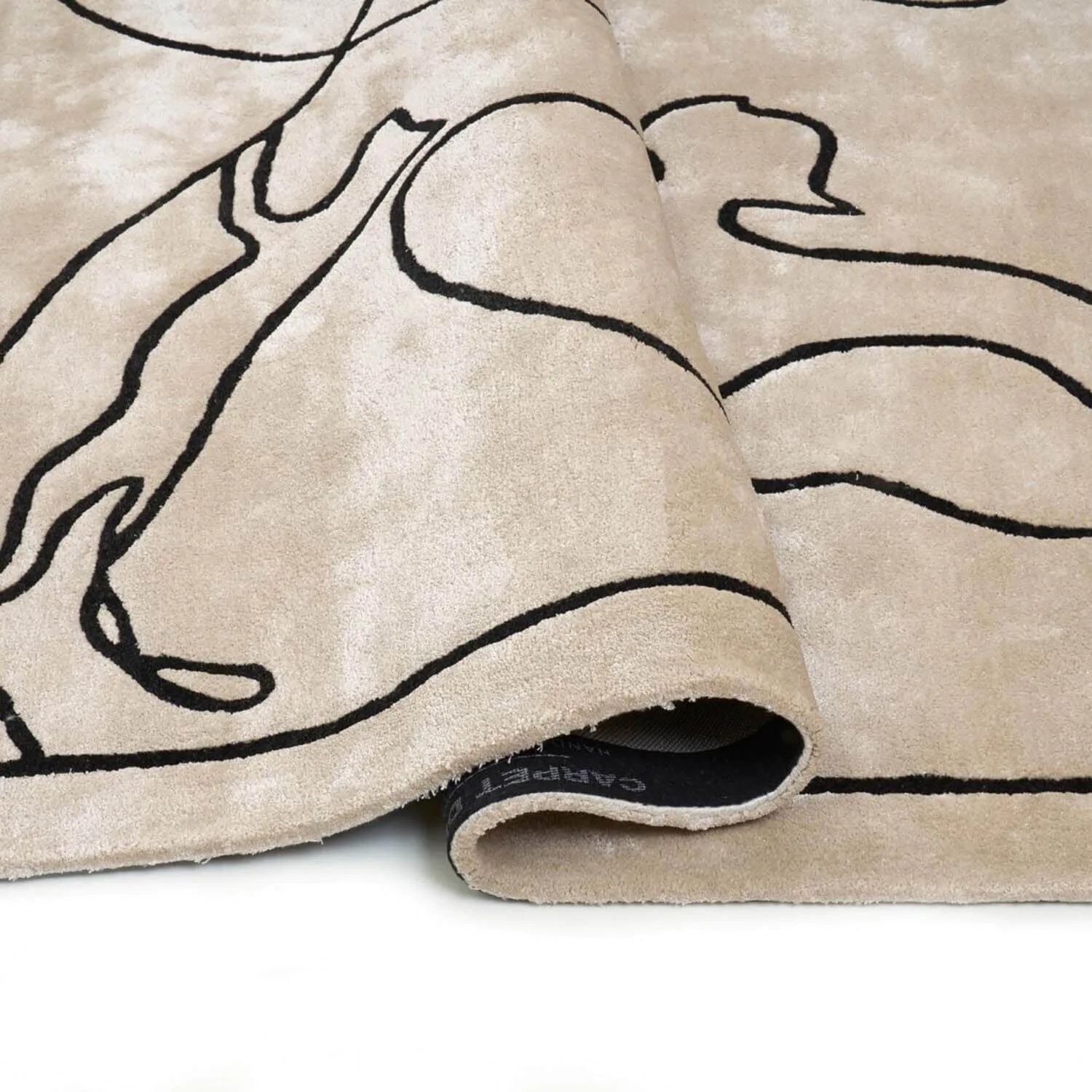 Beige Viskosmatta 160x230cm - Cats