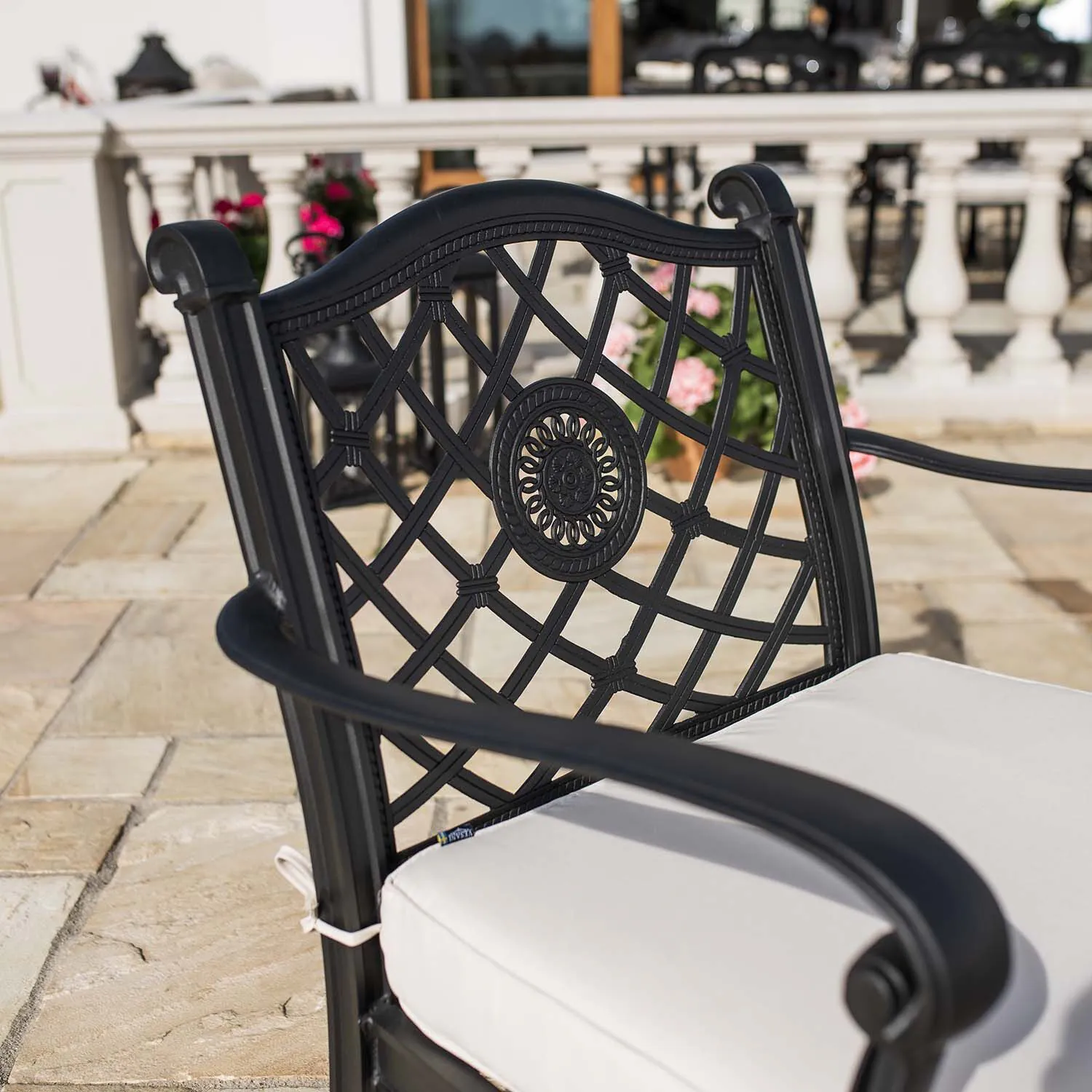 Loungefåtölj Svart 2-pack Aluminium Florence