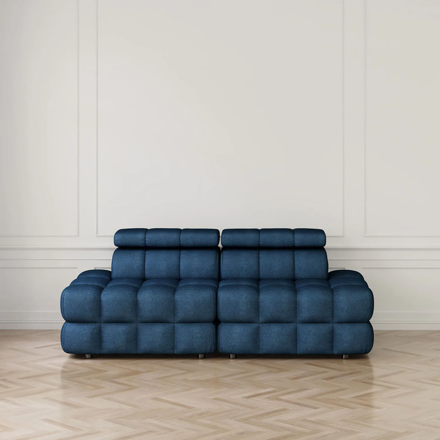 Soffa 2-sits 216cm Mörkblå Utan Armstöd - Paris