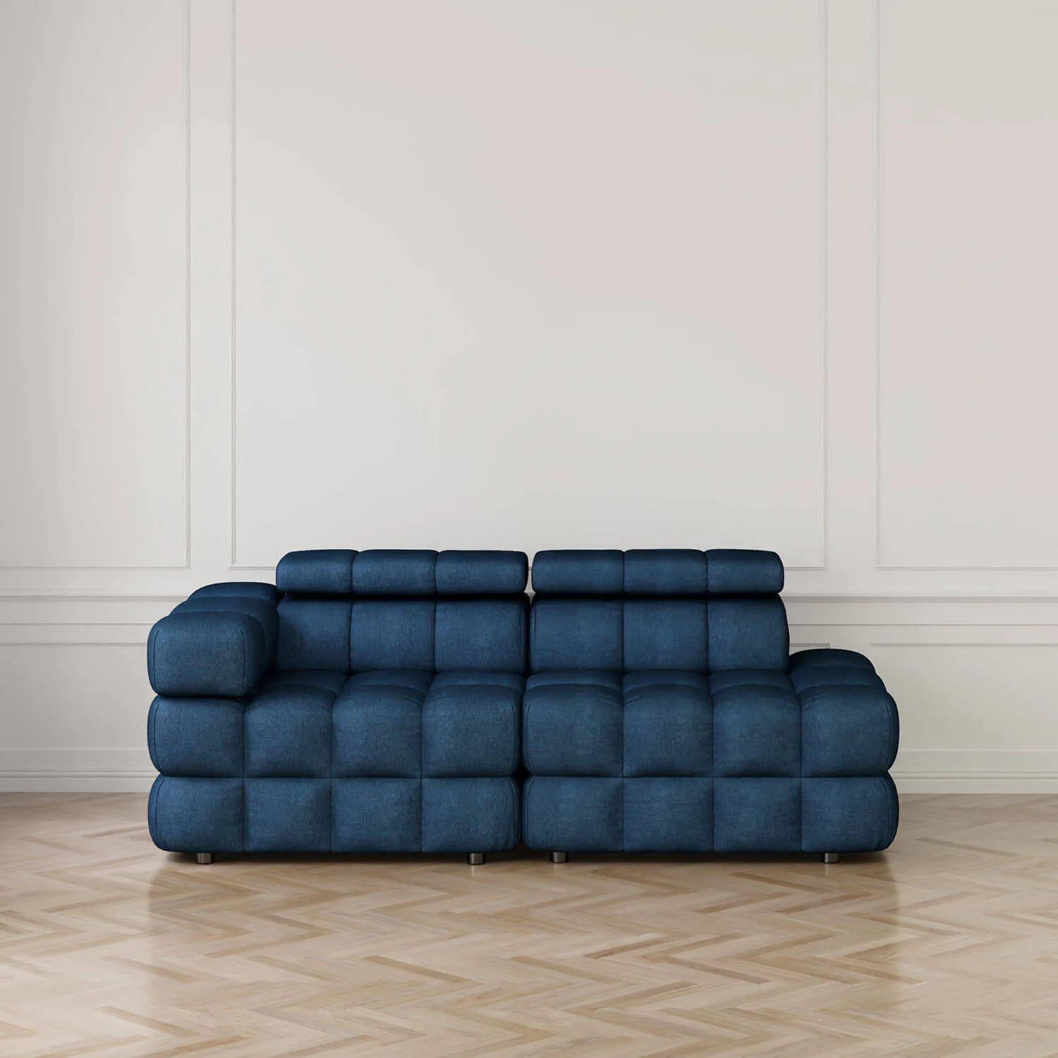 Soffa 2-sits 213cm Mörkblå Armstöd Vänster - Paris