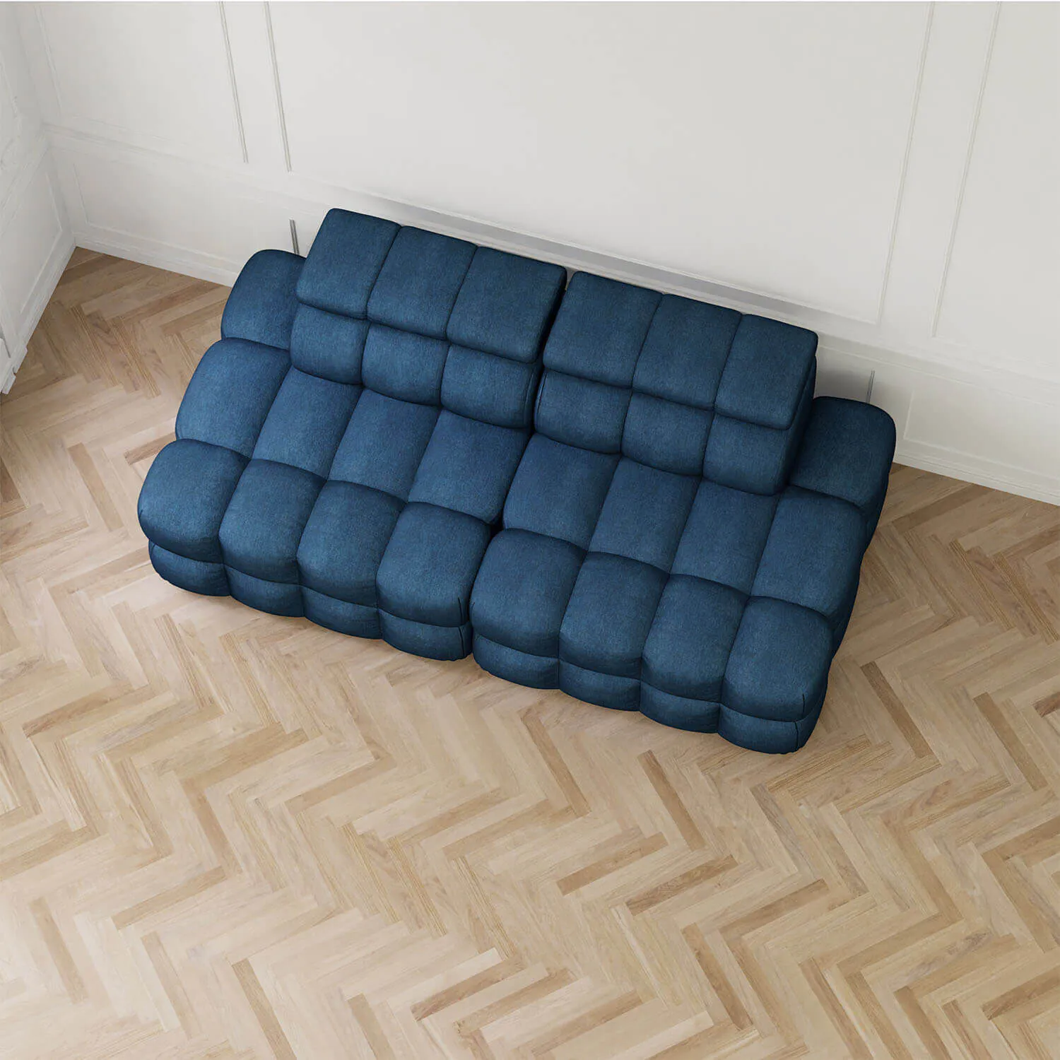 Soffa 2-sits 216cm Mörkblå Utan Armstöd - Paris