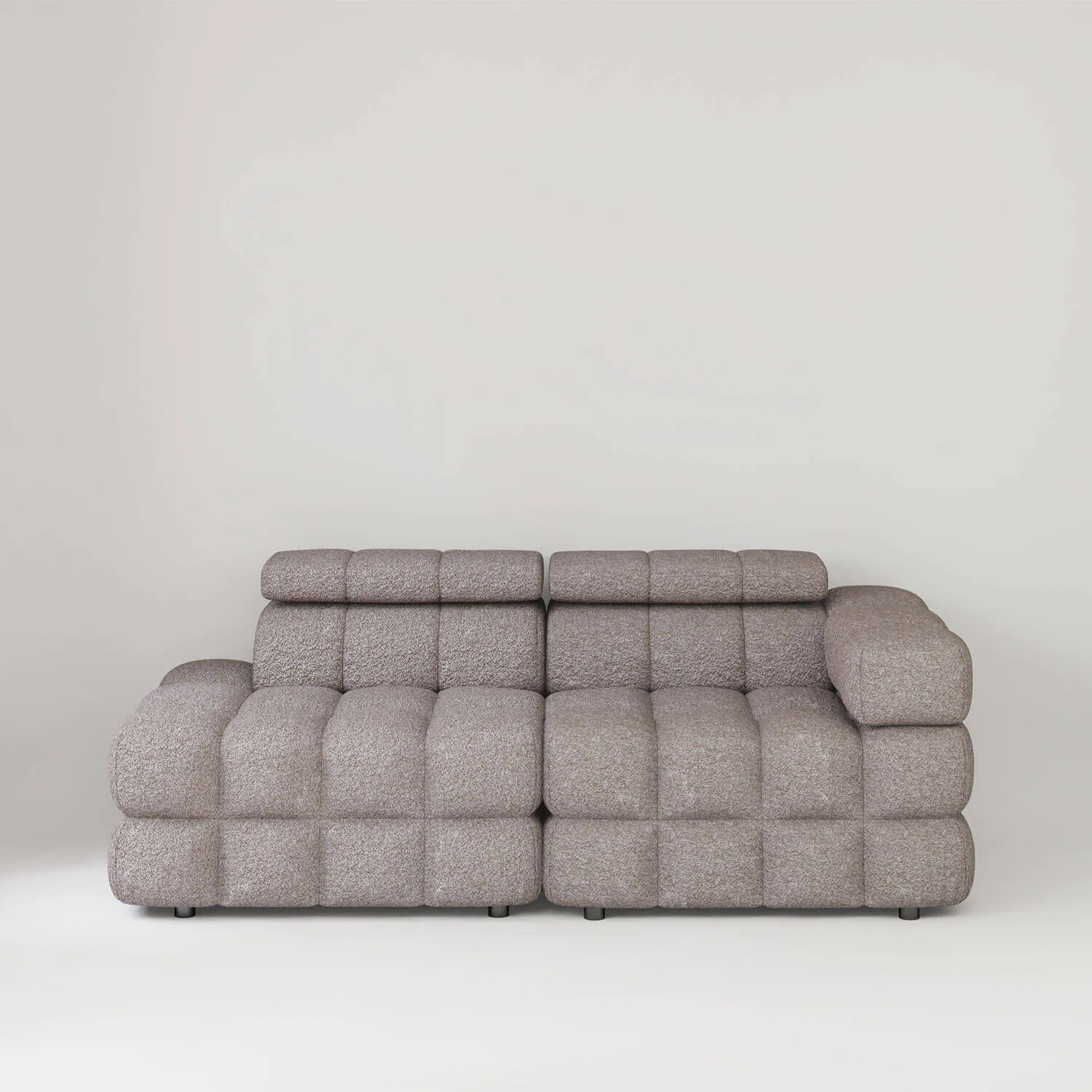 Soffa 2-sits 213cm Brun Boucle Armstöd Höger - Paris
