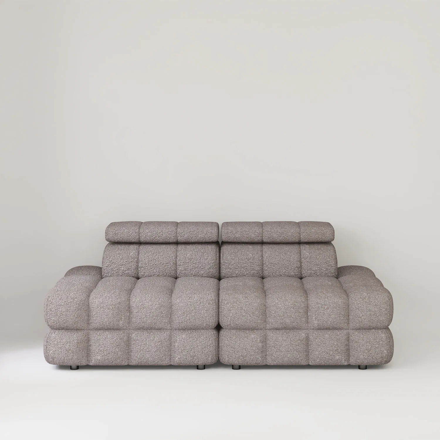 Soffa 2-sits 216cm Brun Boucle Utan Armstöd - Paris