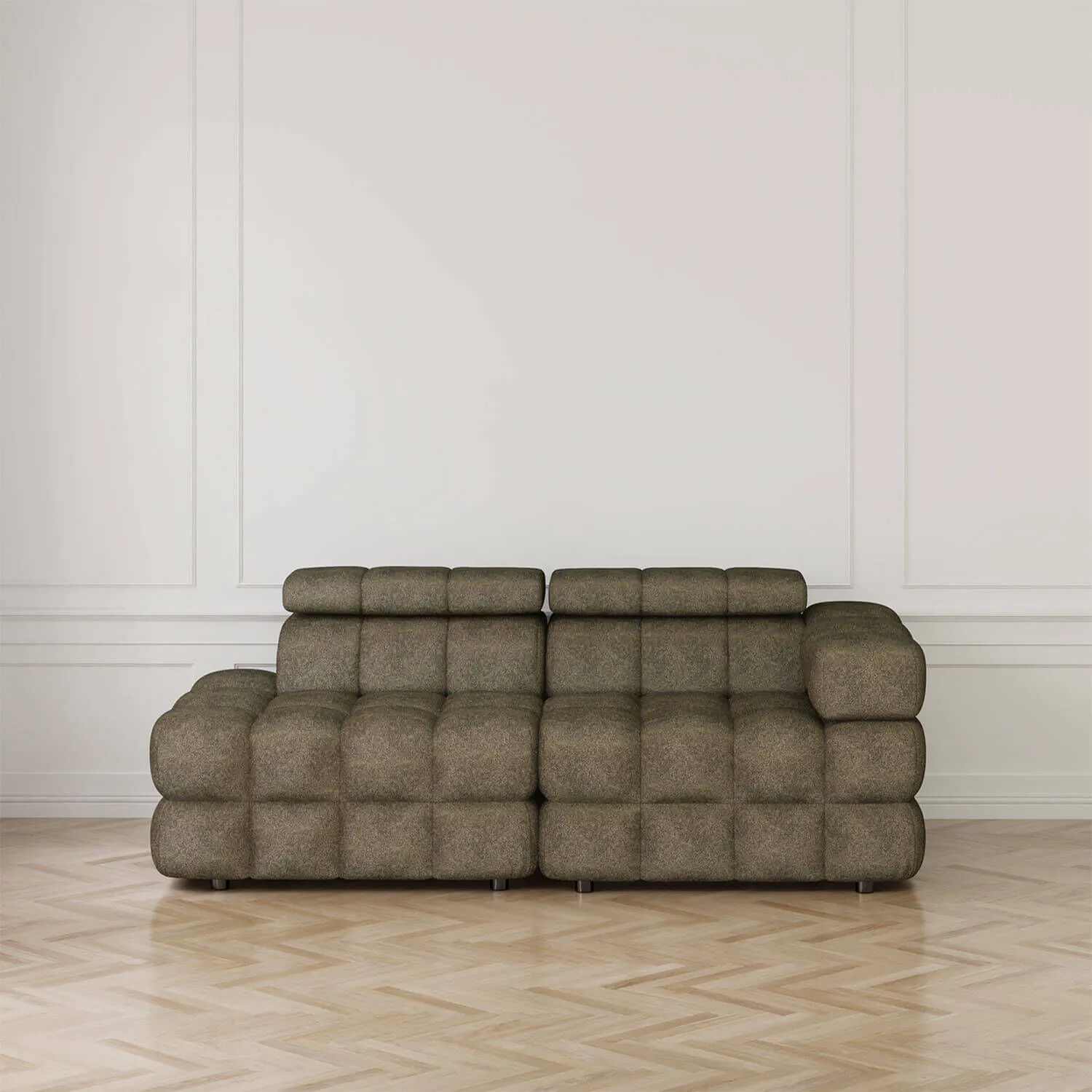 Soffa 2-sits 213cm Olivgrön Armstöd Höger - Paris