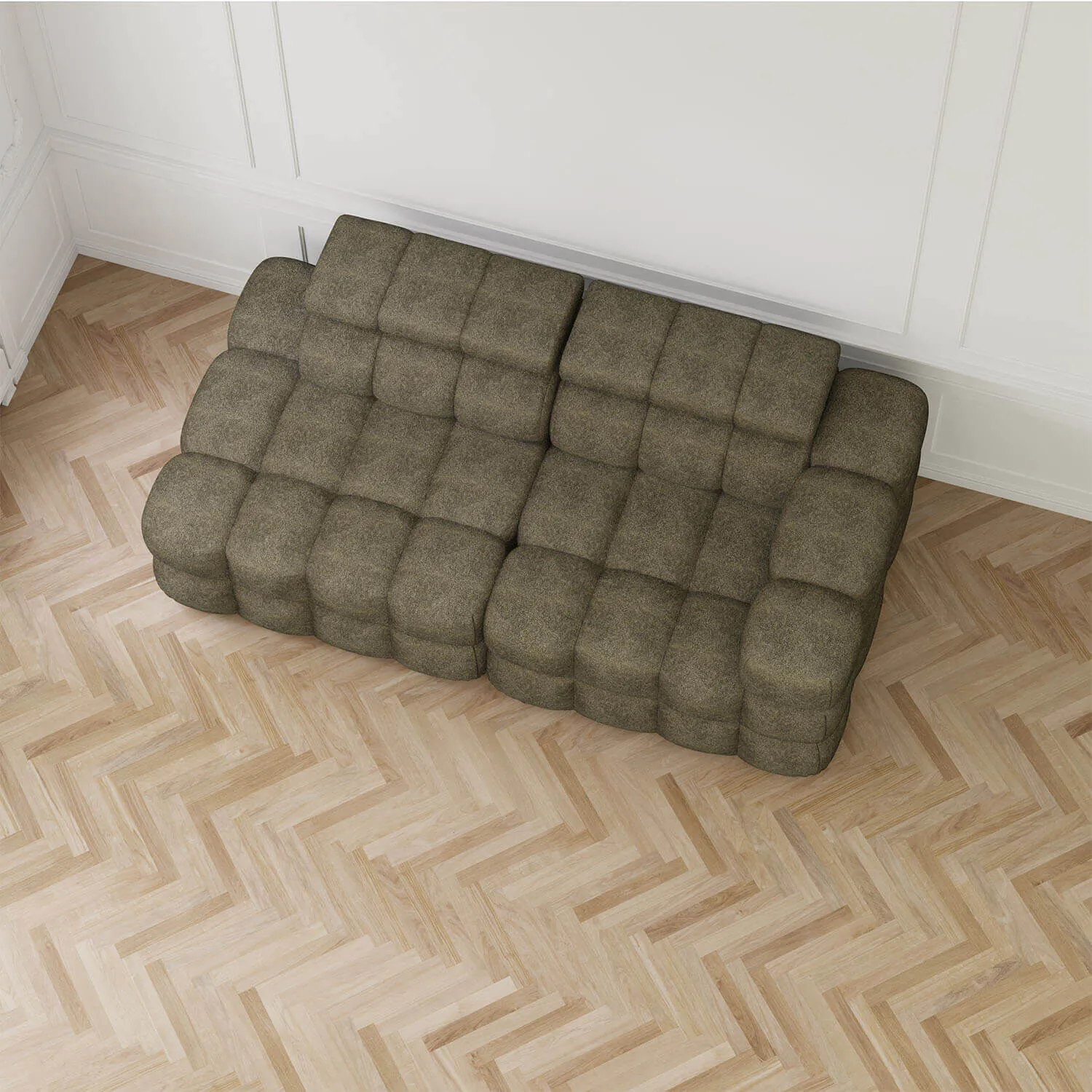 Soffa 2-sits 213cm Olivgrön Armstöd Höger - Paris