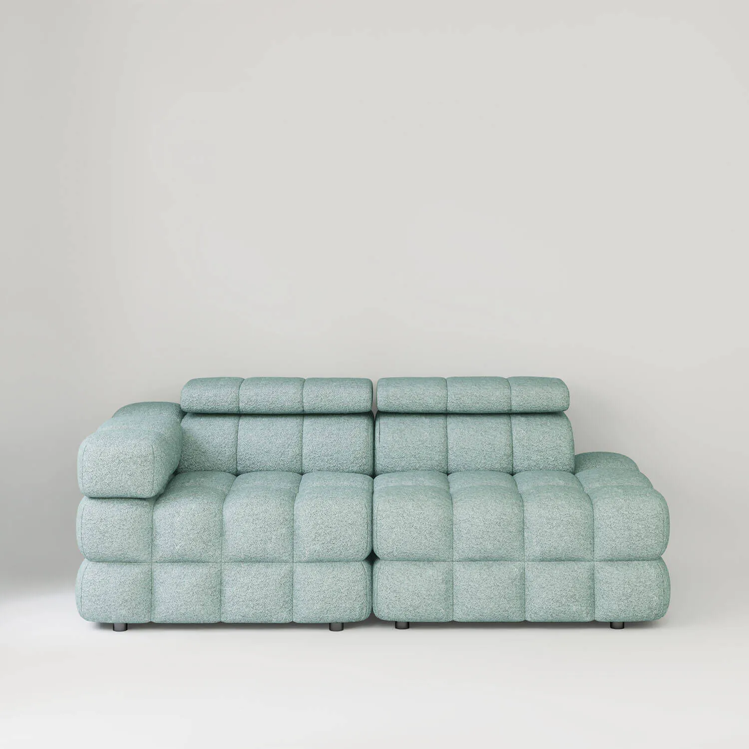 Soffa 2-sits 213cm Mintgrön Boucle Armstöd Vänster - Paris
