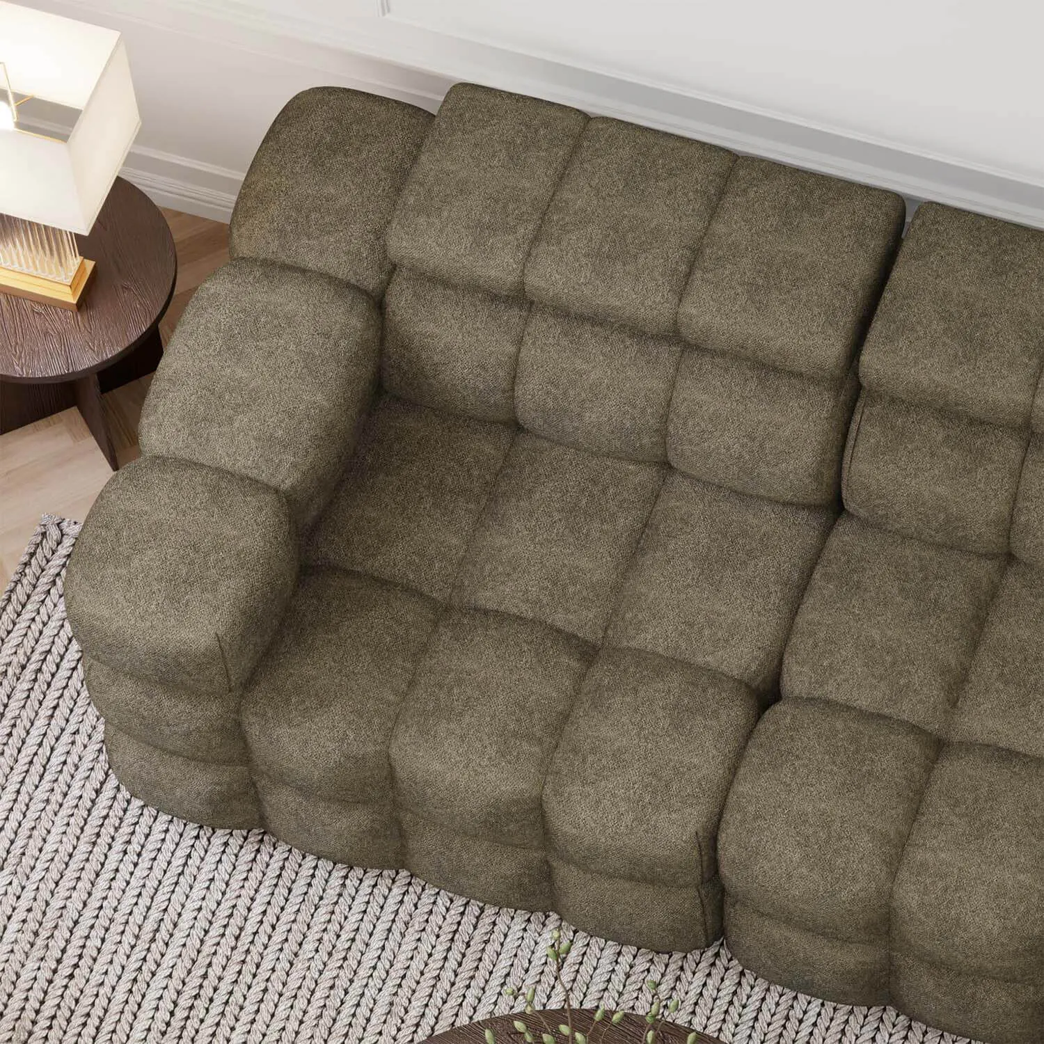 Soffa 2-sits 213cm Olivgrön Armstöd Vänster - Paris