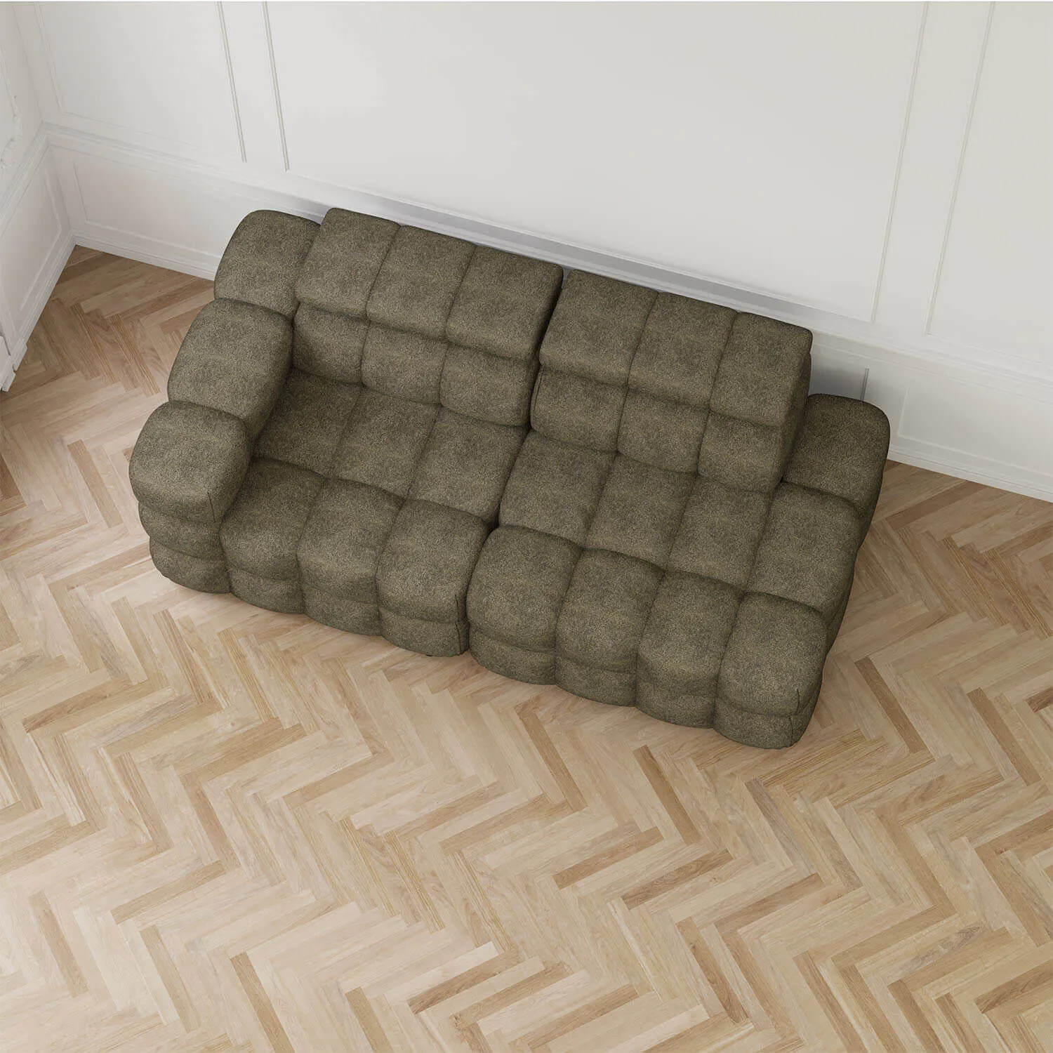 Soffa 2-sits 213cm Olivgrön Armstöd Vänster - Paris