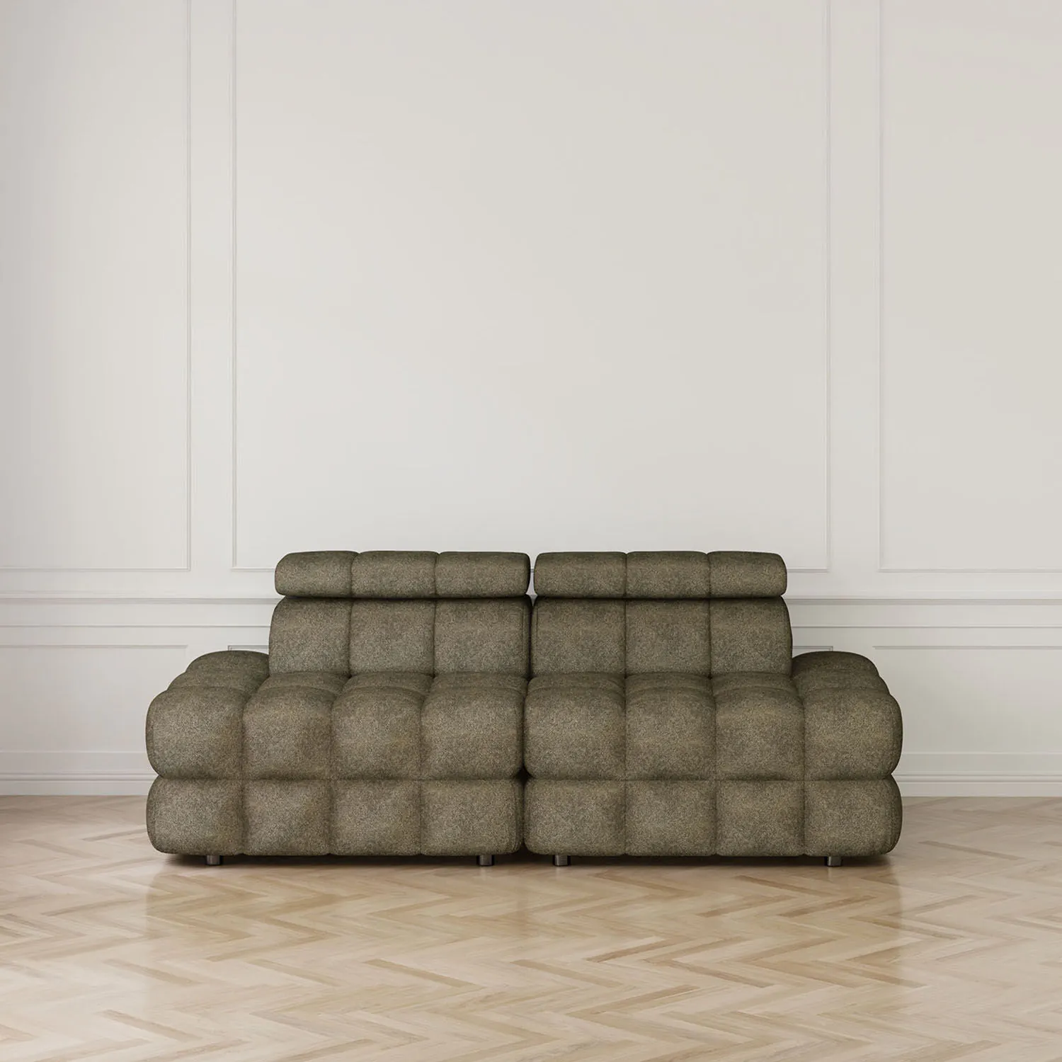 Soffa 2-sits 216cm Olivgrön Utan Armstöd - Paris