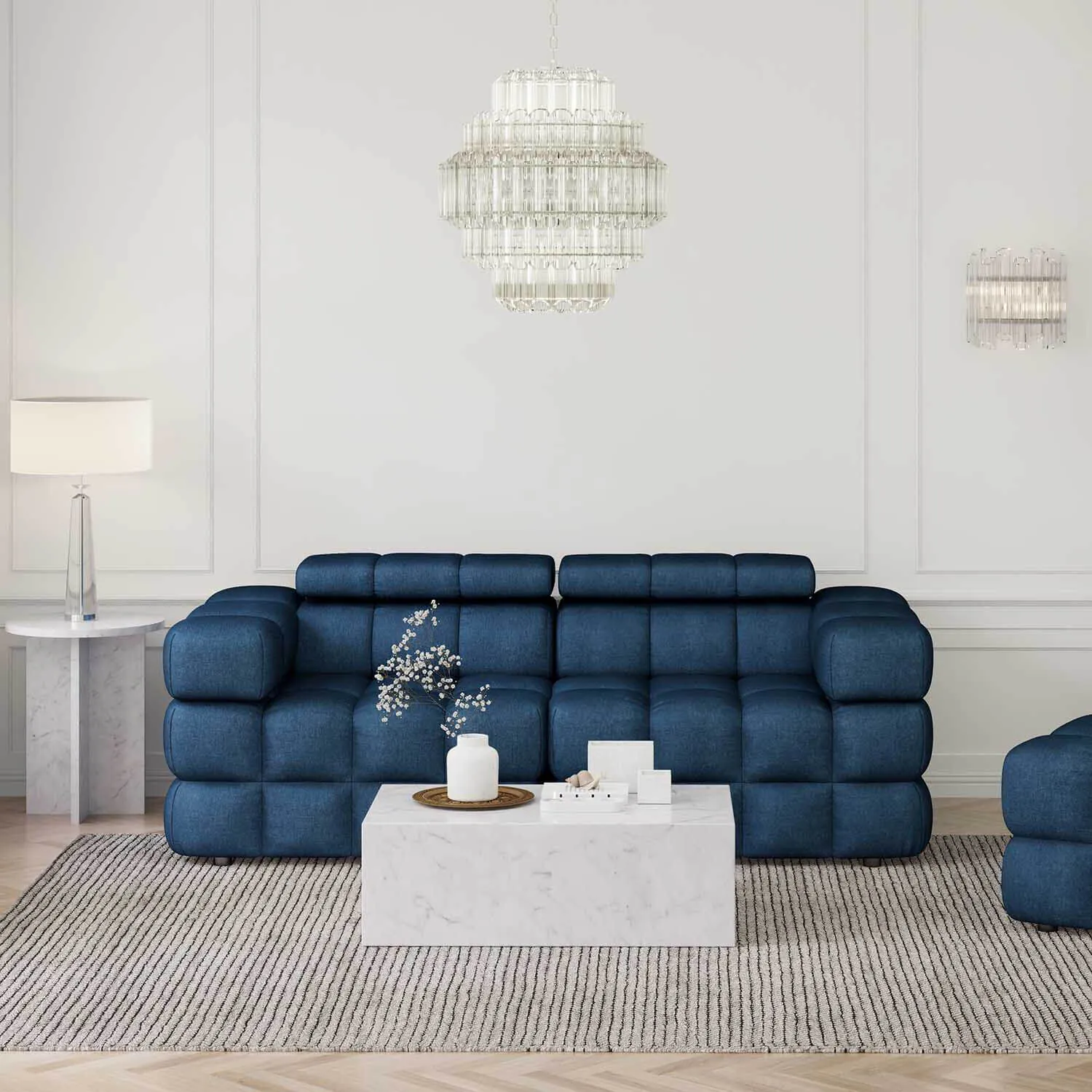 Soffa 2-sits 210cm Mörkblå  - Paris