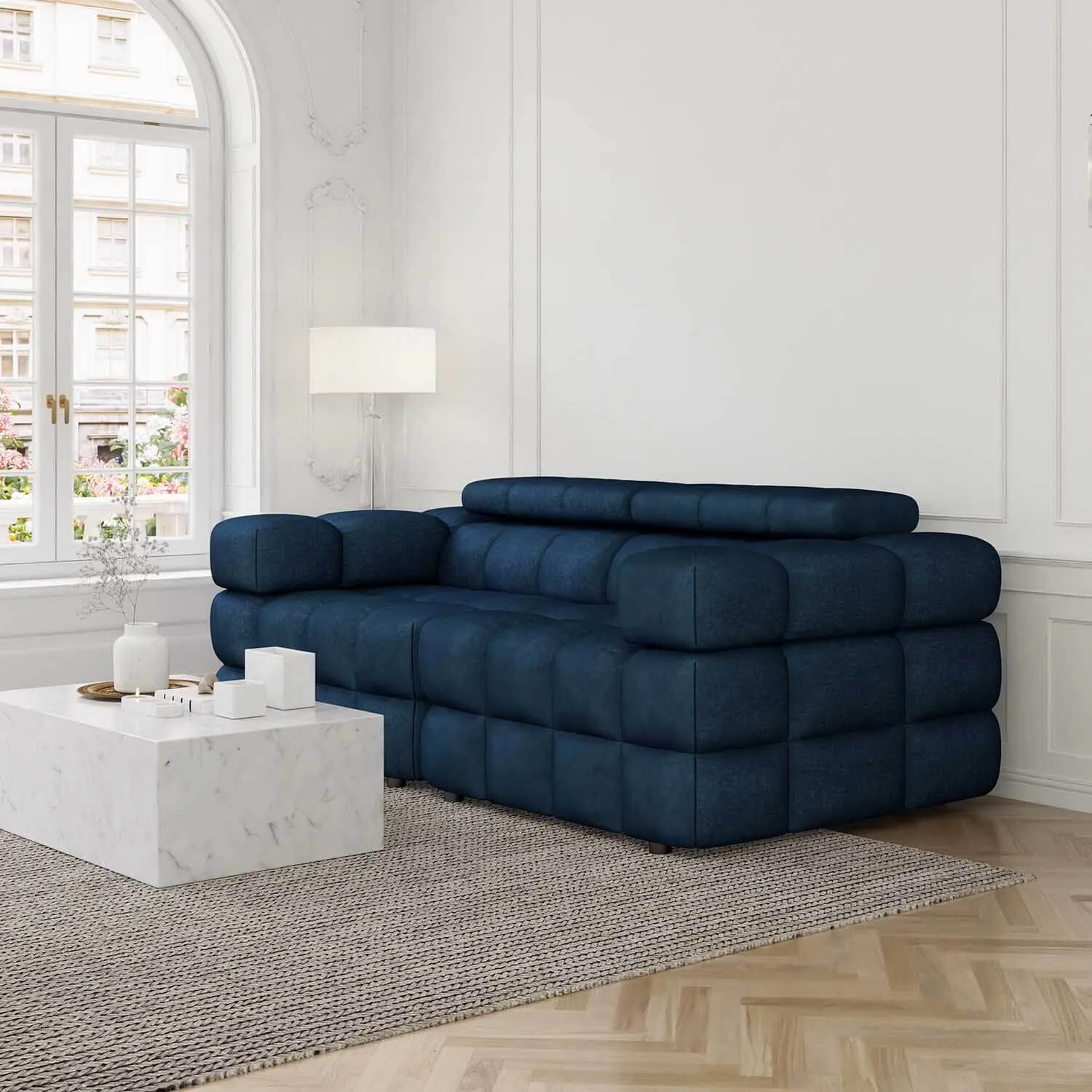 Soffa 2-sits 210cm Mörkblå  - Paris