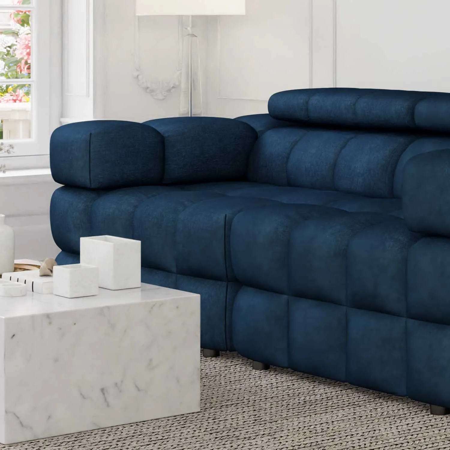 Soffa 2-sits 210cm Mörkblå  - Paris