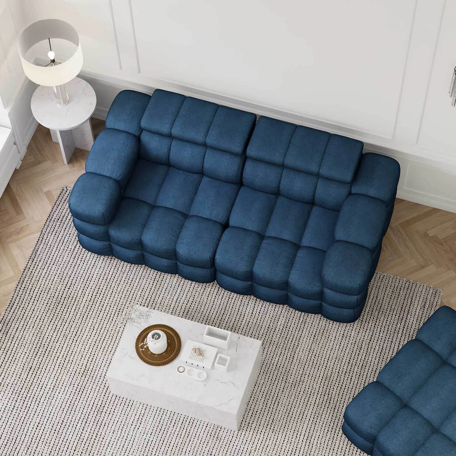 Soffa 2-sits 210cm Mörkblå  - Paris