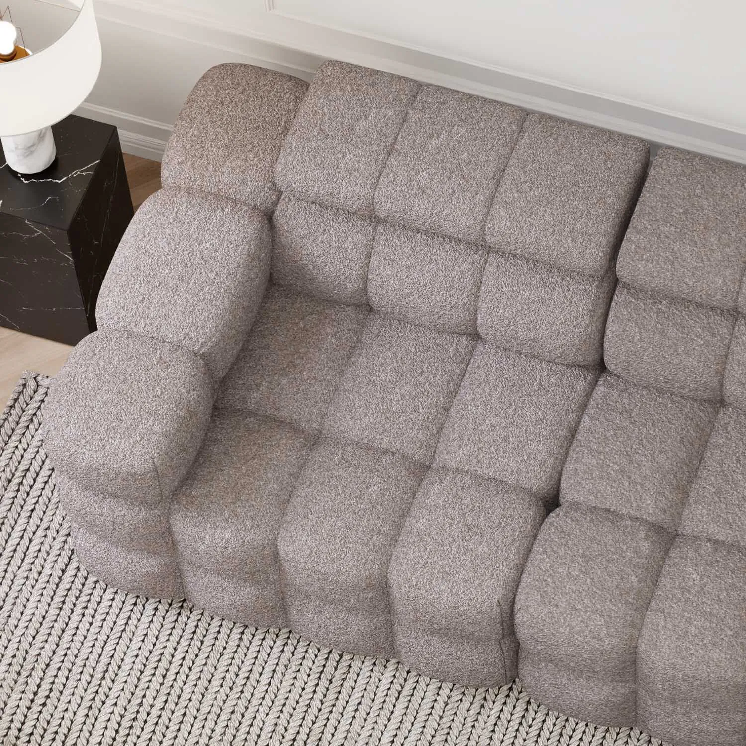 Soffa 2-sits 210cm Brun Boucle  - Paris