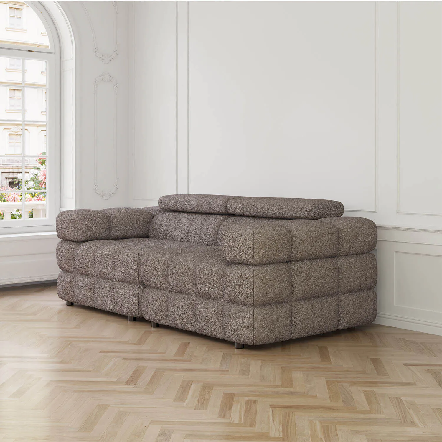 Soffa 2-sits 210cm Brun Boucle  - Paris