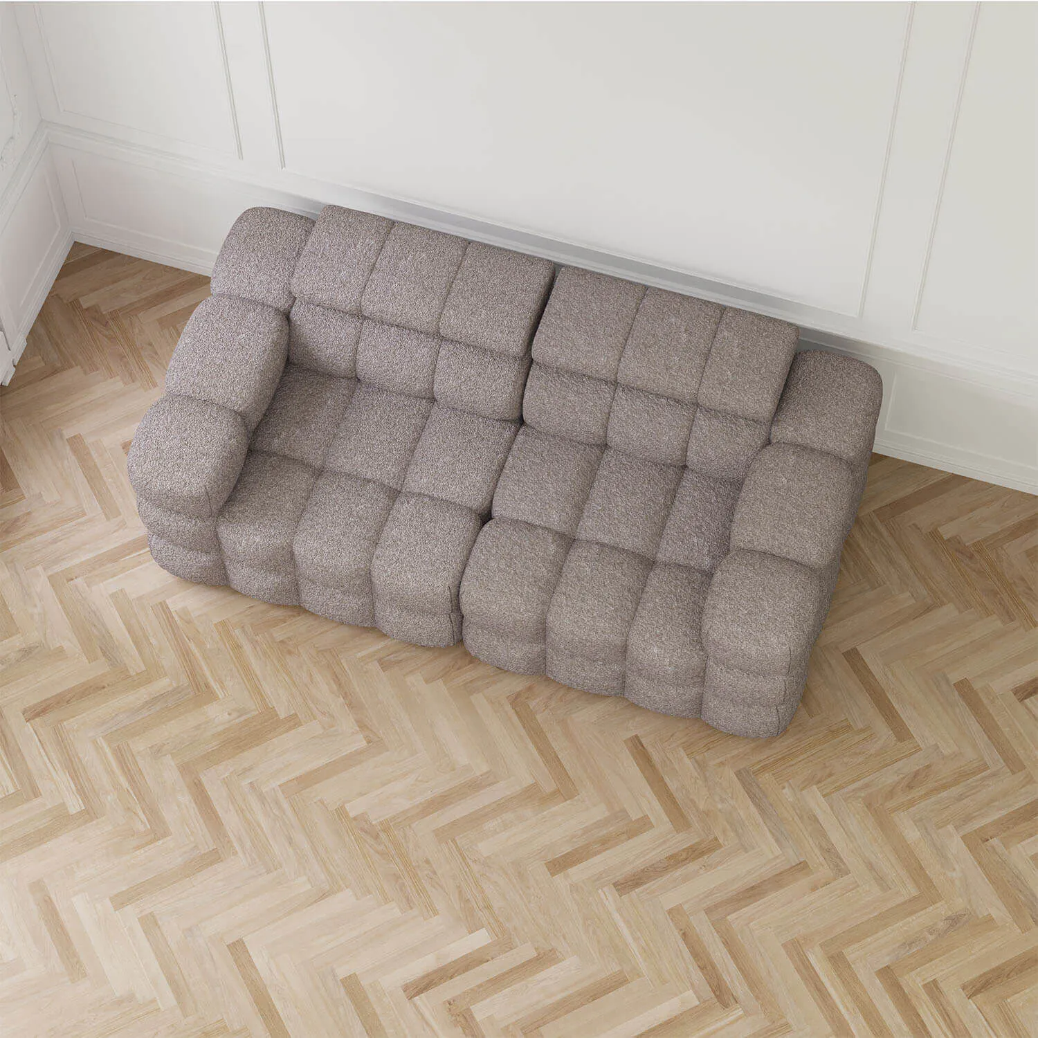 Soffa 2-sits 210cm Brun Boucle  - Paris