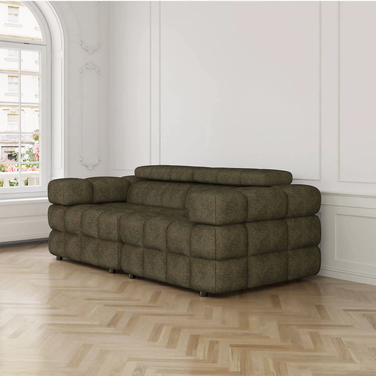 Soffa 2-sits 210cm Olivgrön - Paris
