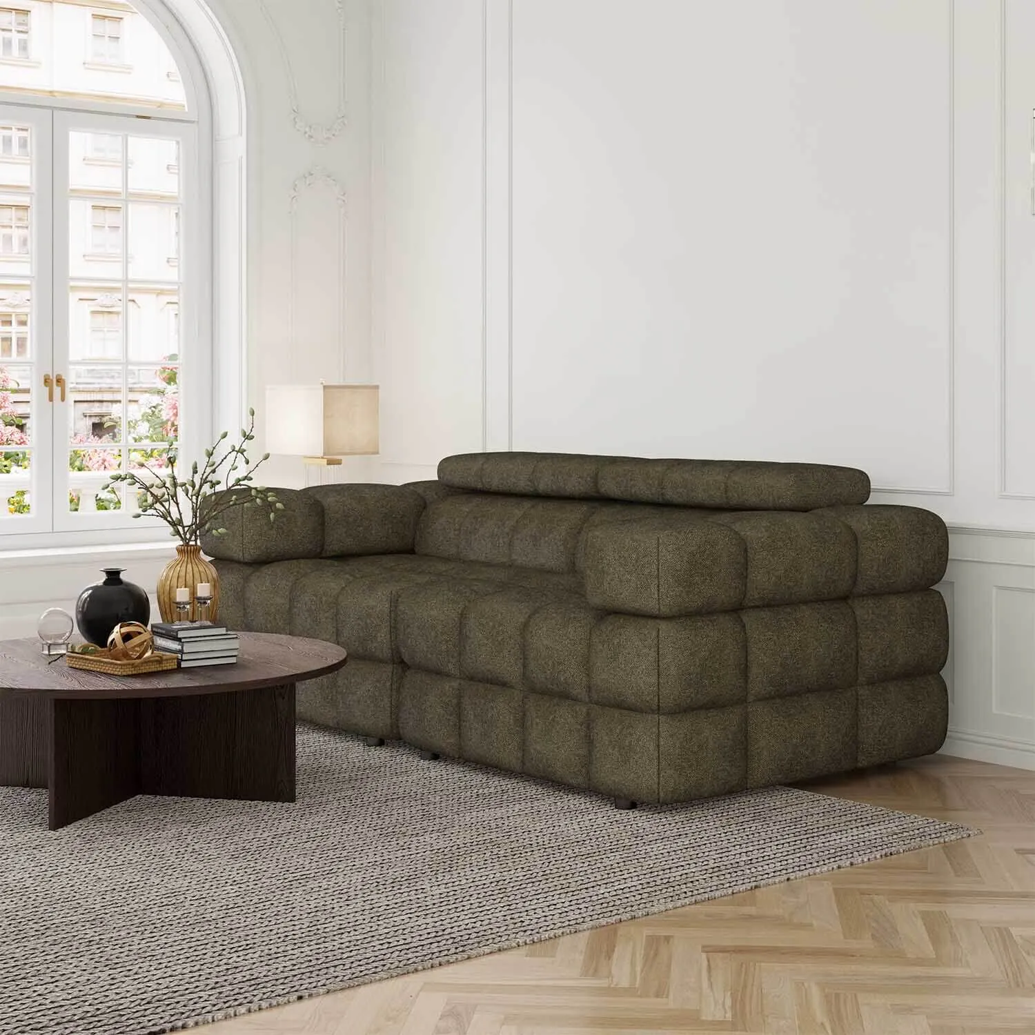 Soffa 2-sits 210cm Olivgrön - Paris
