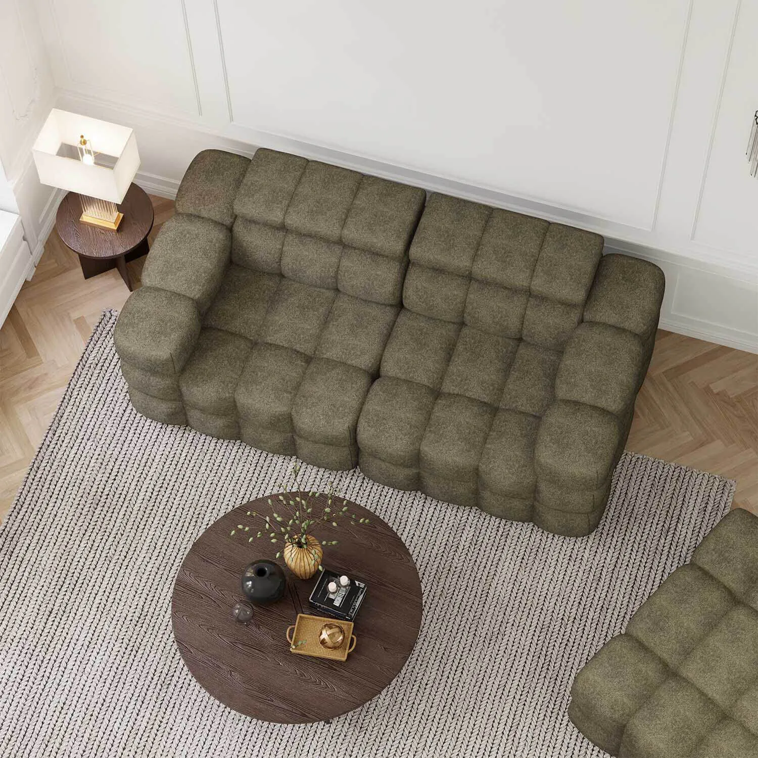 Soffa 2-sits 210cm Olivgrön - Paris