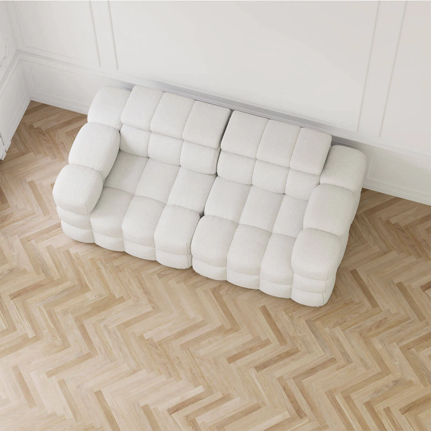 Soffa 2-sits 210cm Vit  - Paris