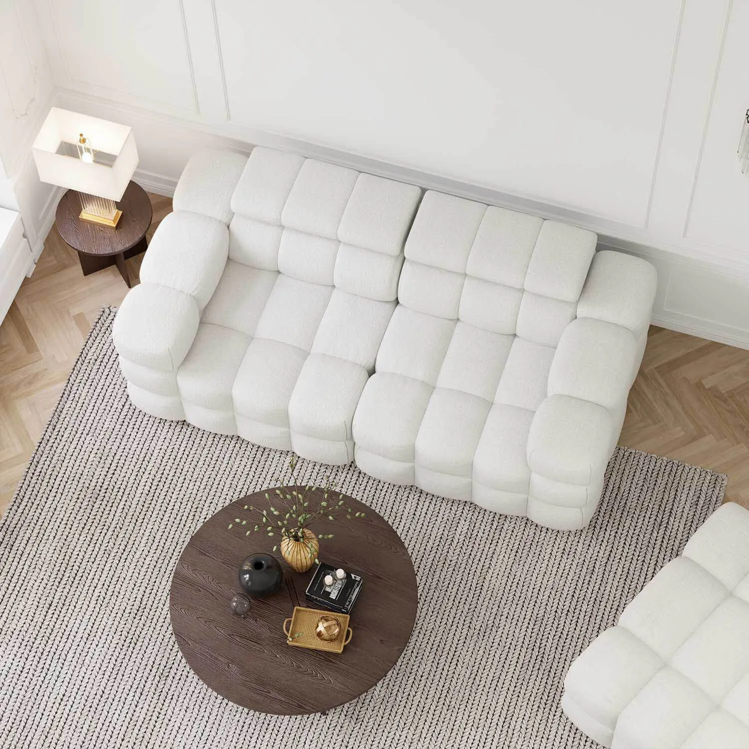 Soffa 2-sits 210cm Vit  - Paris