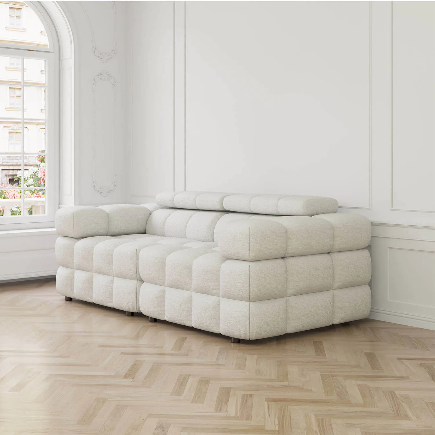 Soffa 2-sits 210cm Vit  - Paris