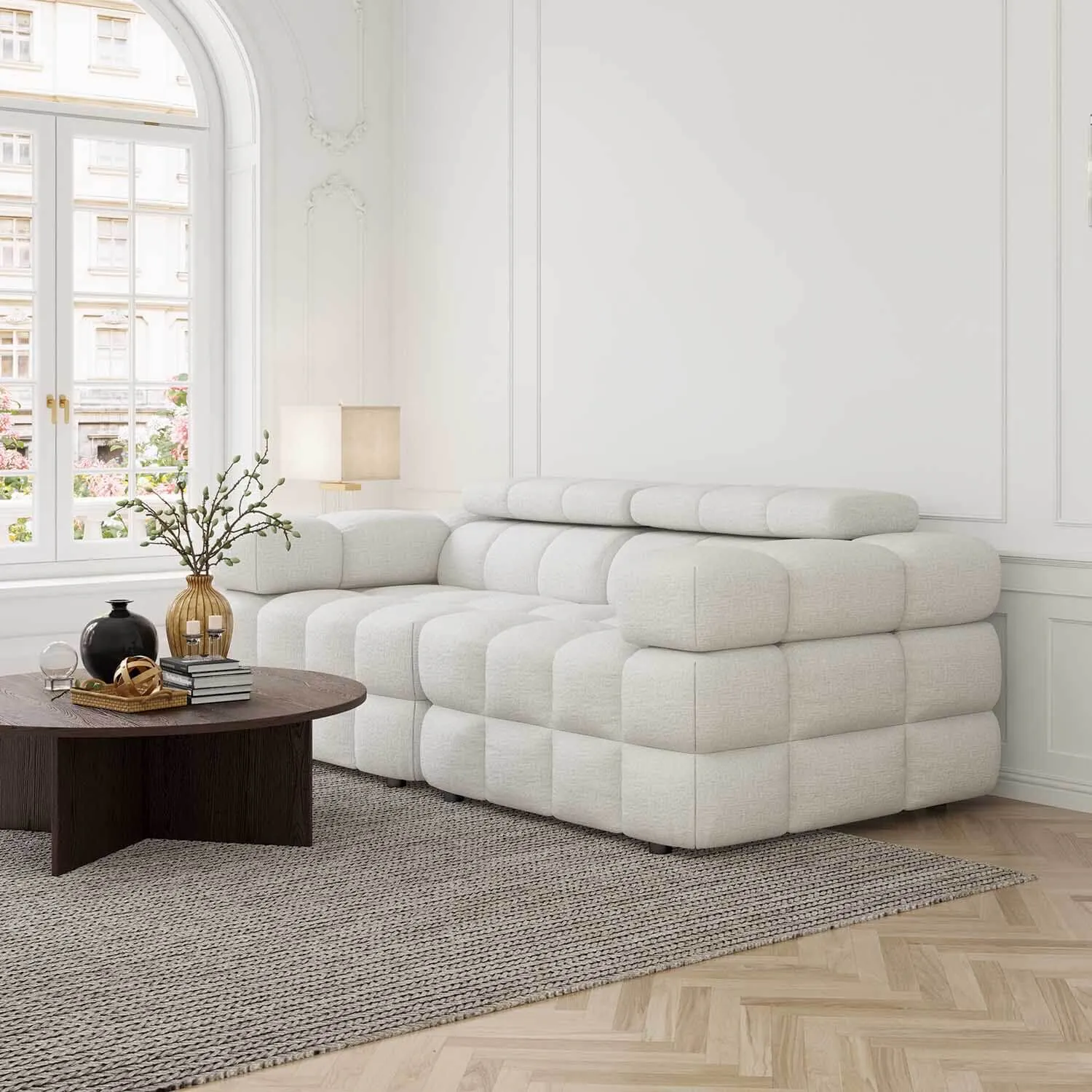Soffa 2-sits 210cm Vit  - Paris