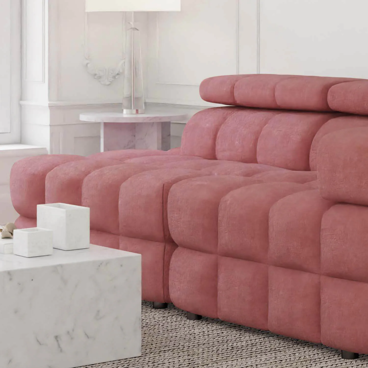 Soffa 2-sits 213cm Rosa Armstöd Höger - Paris