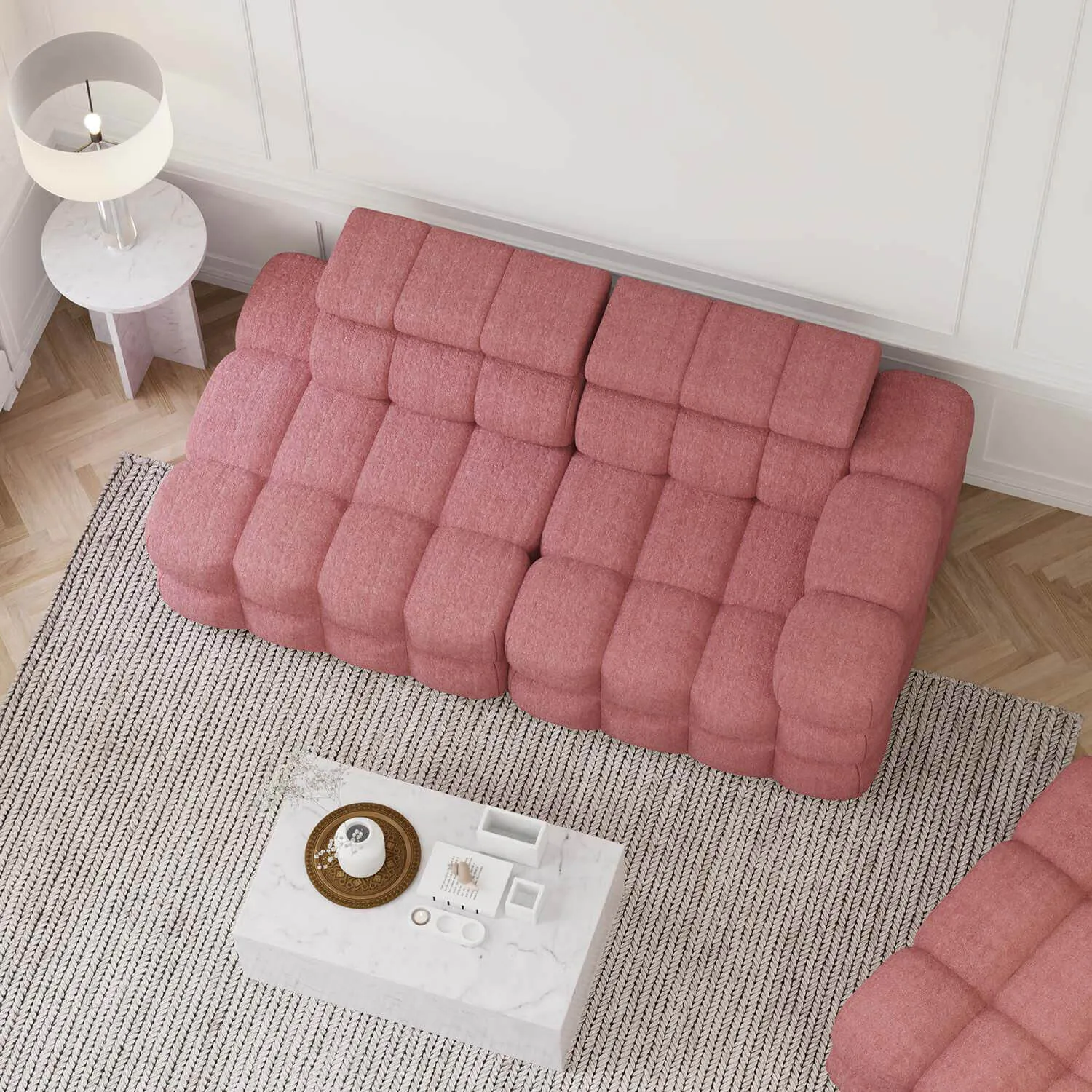 Soffa 2-sits 213cm Rosa Armstöd Höger - Paris