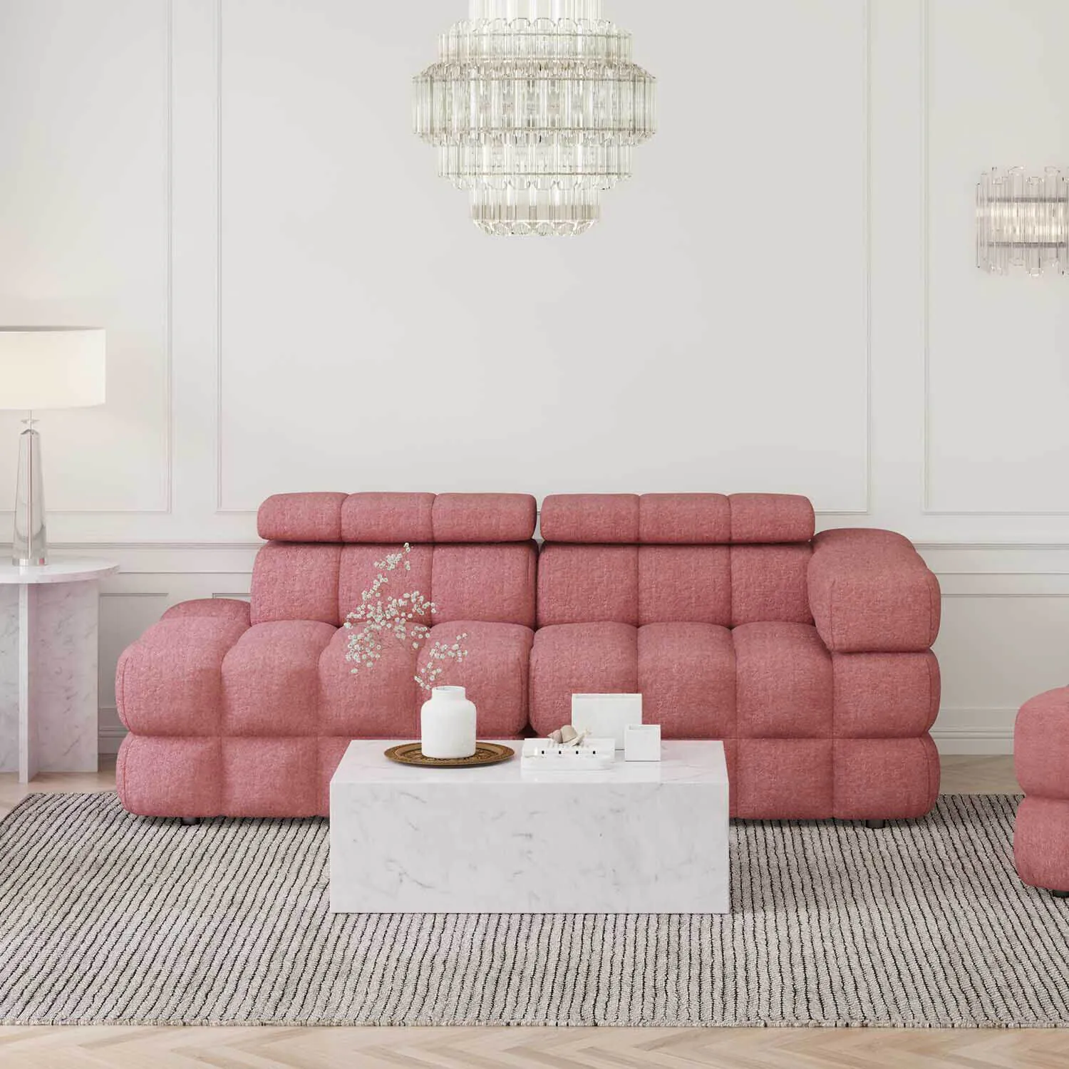 Soffa 2-sits 213cm Rosa Armstöd Höger - Paris