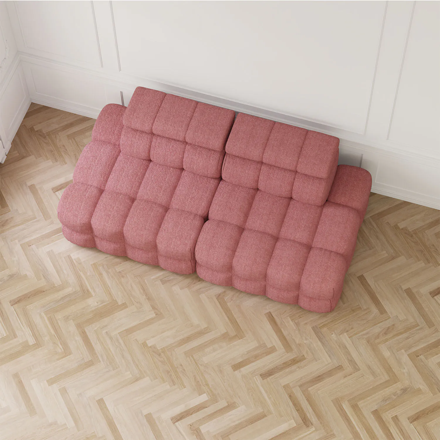 Soffa 2-sits 216cm Rosa Utan Armstöd - Paris