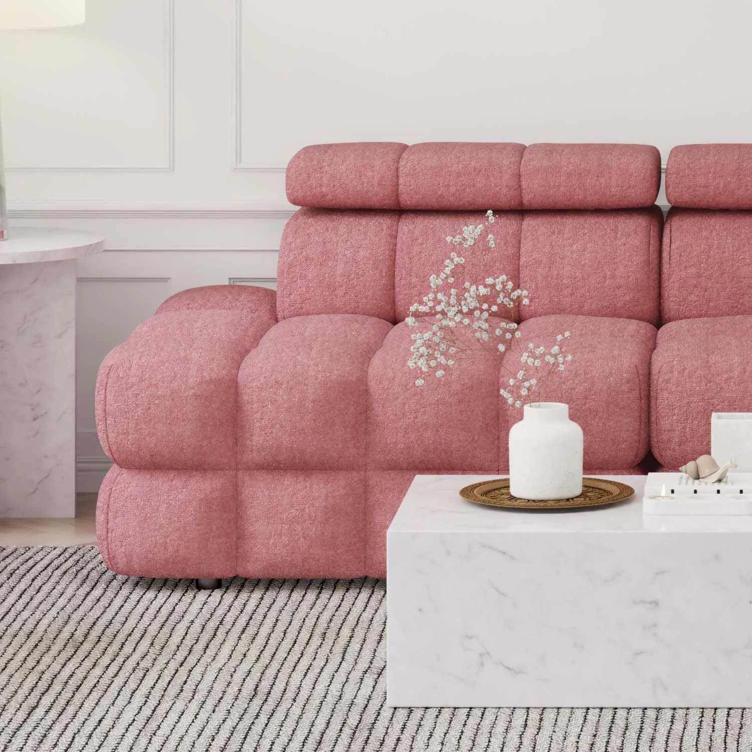 Soffa 2-sits 216cm Rosa Utan Armstöd - Paris
